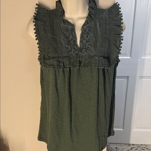 Loft bibbed collar sleeveless top